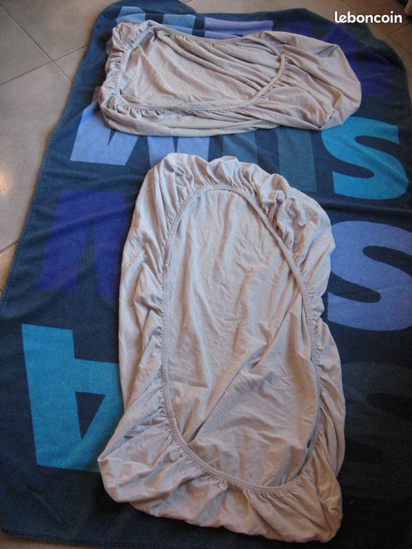 Lot 2 draps housse 60x120 (image 2)