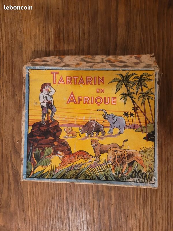 Boîte De 7 Figurines Tartarin En Afrique - Terre Cuite Peinte à La Main, Ancienne, France