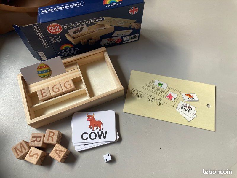 Jeu de cubes et lettres apprentissage montessori langue anglais (image 2)