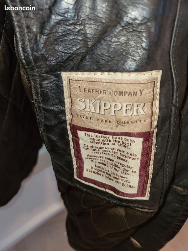 Veste Cuir marron Skipper XL – look classique et intemporel