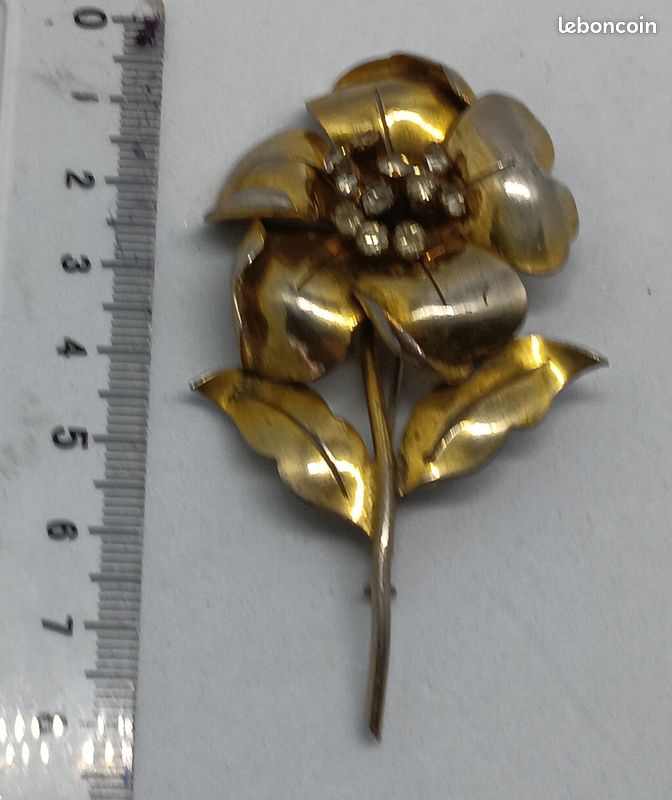 Broche Art Déco Signée Jean Augis Bronze émaillé | Occasion, Excellent état, Made In France