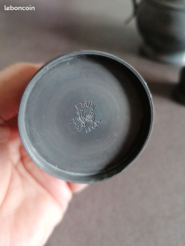 3 Pots en etain et une salière (image 3)