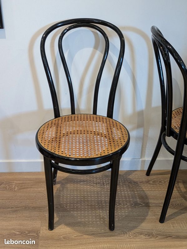 Paire chaises bistrot cannage (image 2)
