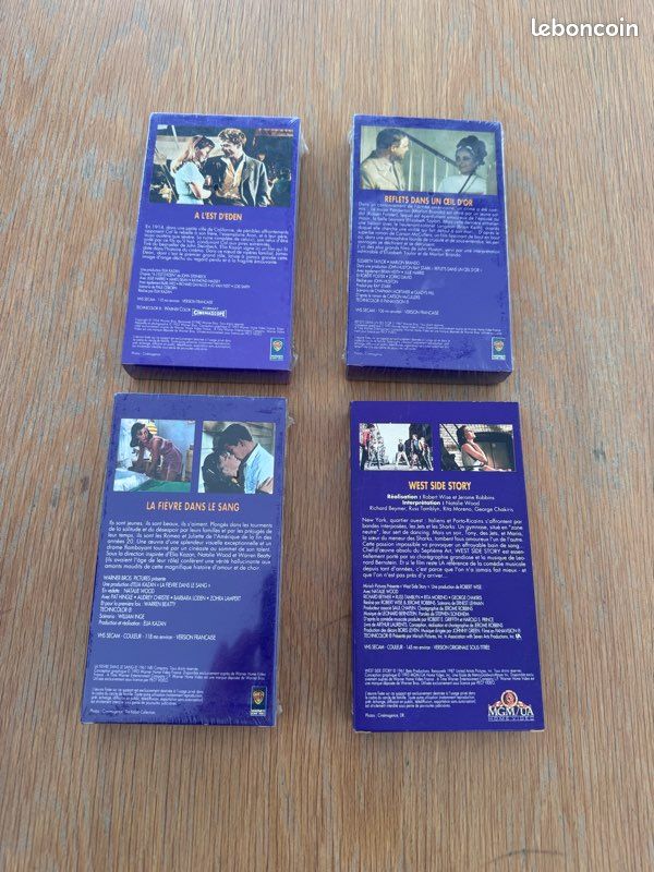 Lot de 4 k7 vidéos vhs neuf dont 3 encore sous film (image 2)
