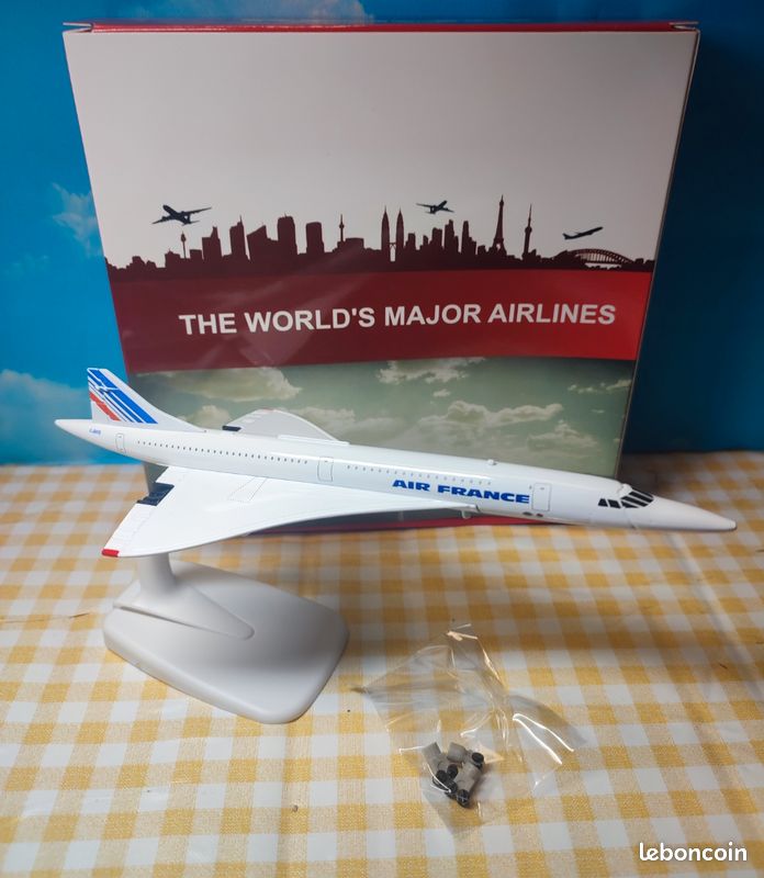 Maqueta De Avión Concorde France A Escala 1/300 | Modelo De Colección De La Era Dorada De La Aviación