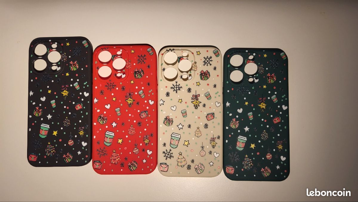 4 pièces Coque iphone 13 pro Noël à motif flocon de neige (image 3)