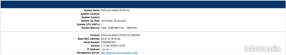 Switch HP 2510G-24 J9279A Gigabit (image 4)