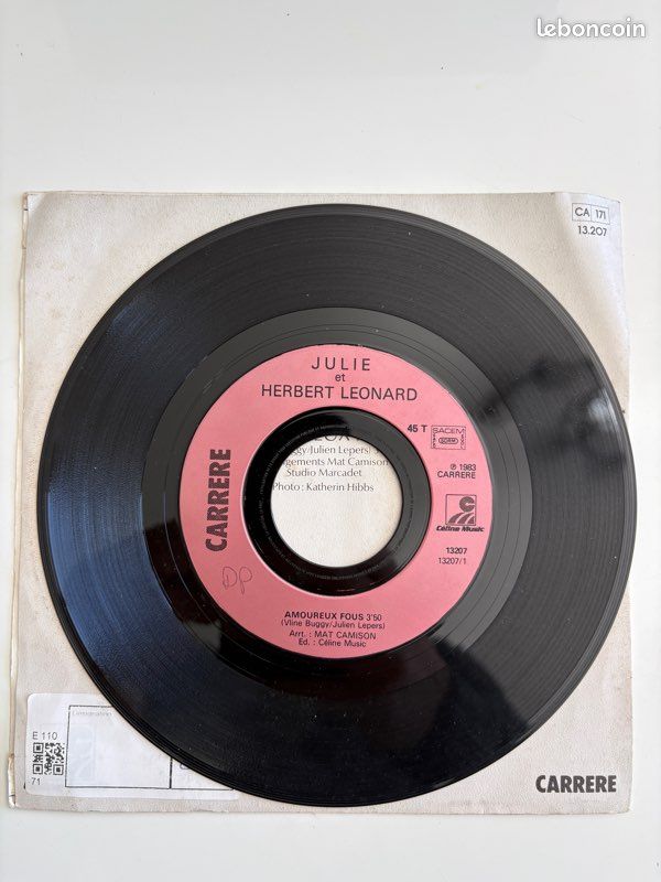 Vinyle Julie & Herbert Léonard : Amoureux fous (image 3)