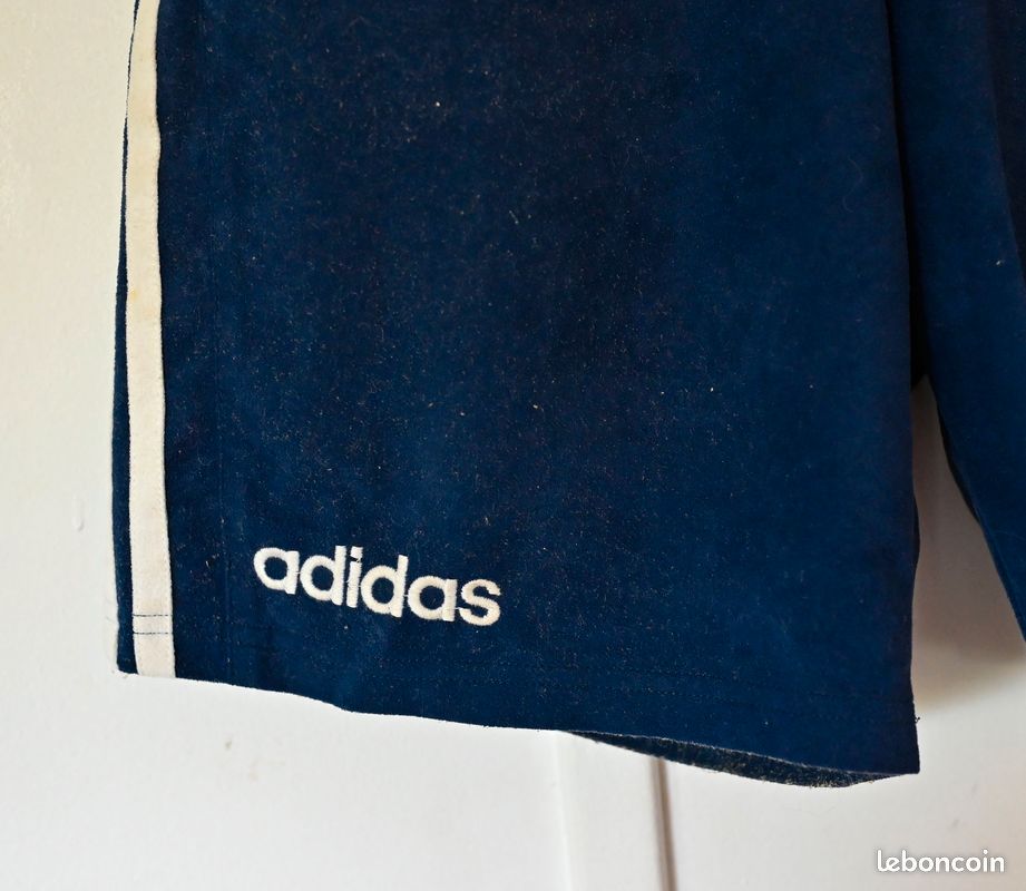 Short De Running Vintage 80s – Coton Bleu, Taille 50 (L), Pantalon Court