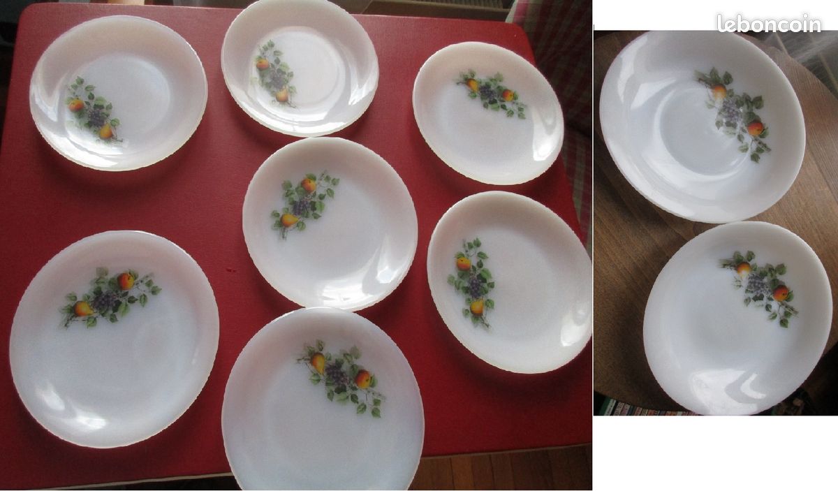 Assiettes vintage Arcopal pommes - Arts de la table Assiettes vintage Arcopal pommes - Arts de la table