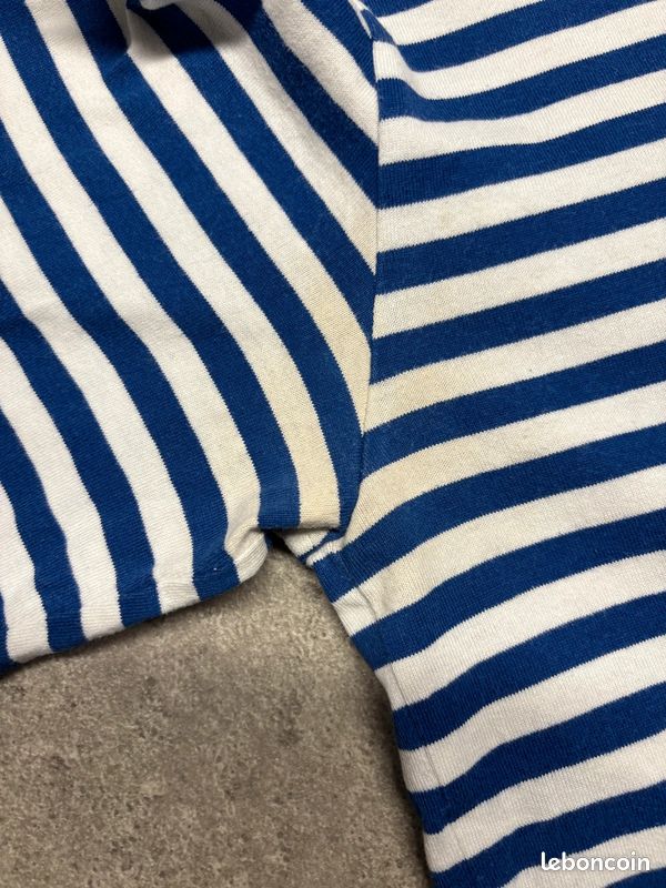 T-shirt manches longues / Longsleeve Comme Des Garçons marine et blanc à rayures | Taille M #SLCM498 (image 8)