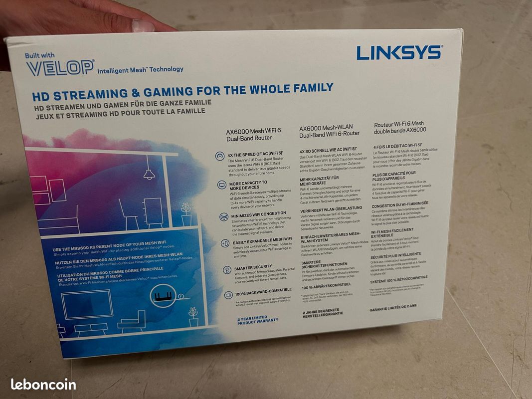 Routeur Wi-Fi 6 Linksys MR9600 (image 2)