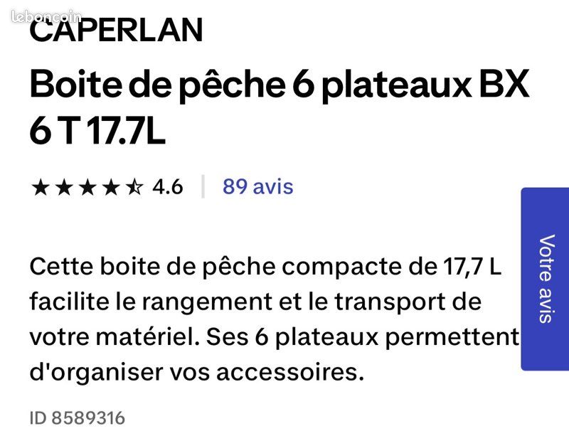Boite de pêche 6 plateaux - Sport & Plein air