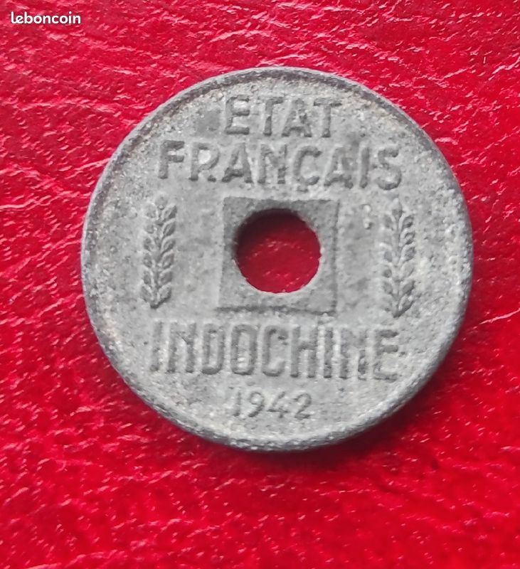 Monnaie INDOCHINE FRANÇAISE 1/4 CENT 1942 ZINC ETAT TTB+ (image 1)