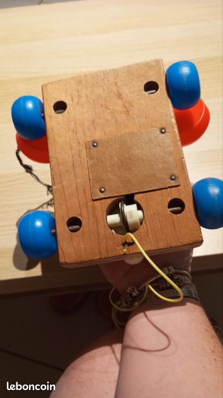 Jeu a tirer téléphone vintage chatter téléphone fisher price année 1960 base bois (image 6)
