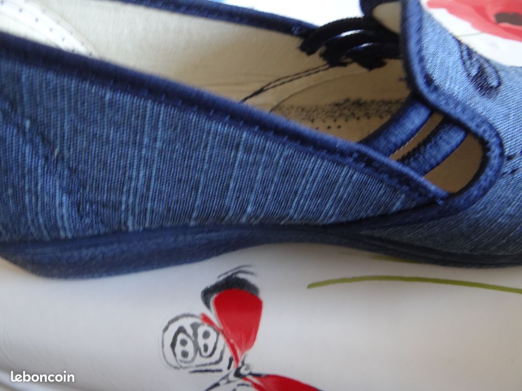 Chaussures toile Komonodas Pt 39 neuves coloris jean (image 7)