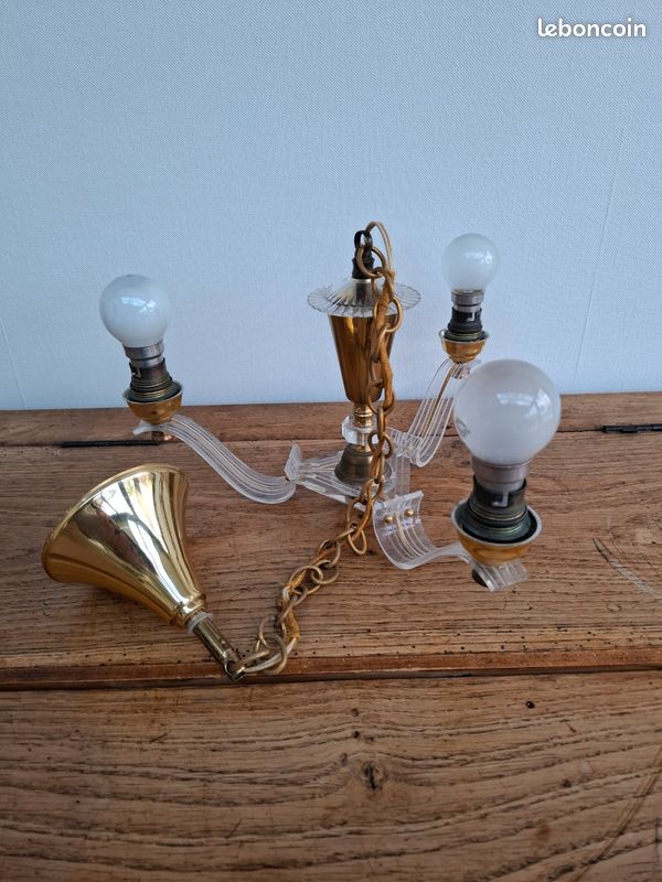 Lustre ancien année 70 en plastique transparent (image 1)