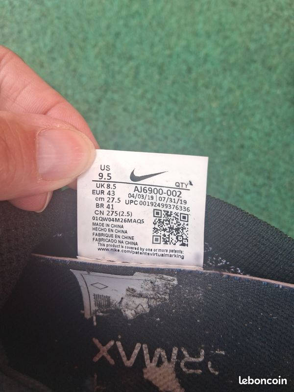 Basket nike air vapormax Flyknit 3 taille 43 noir blanc oreo (image 7)