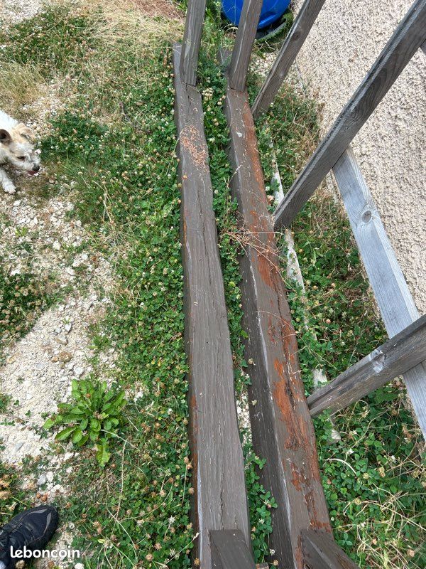 2 poutres en bois massif pour terrasse ou charpente (image 1)