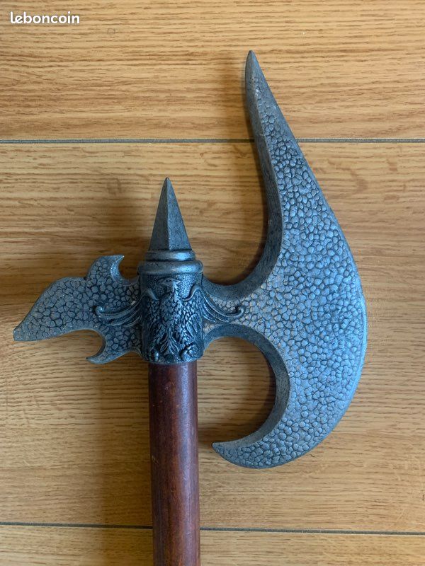Tête De Hache Médiévale En Acier Carbone Forgée à La Main - Reproduction Antique