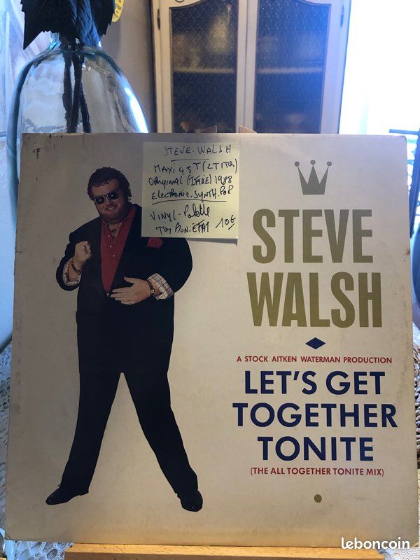 Vinyle steve walsh maxi 45t 2 titres original italie 🇮🇹 1988 électronique synth pop musique 🎵 (image 1)