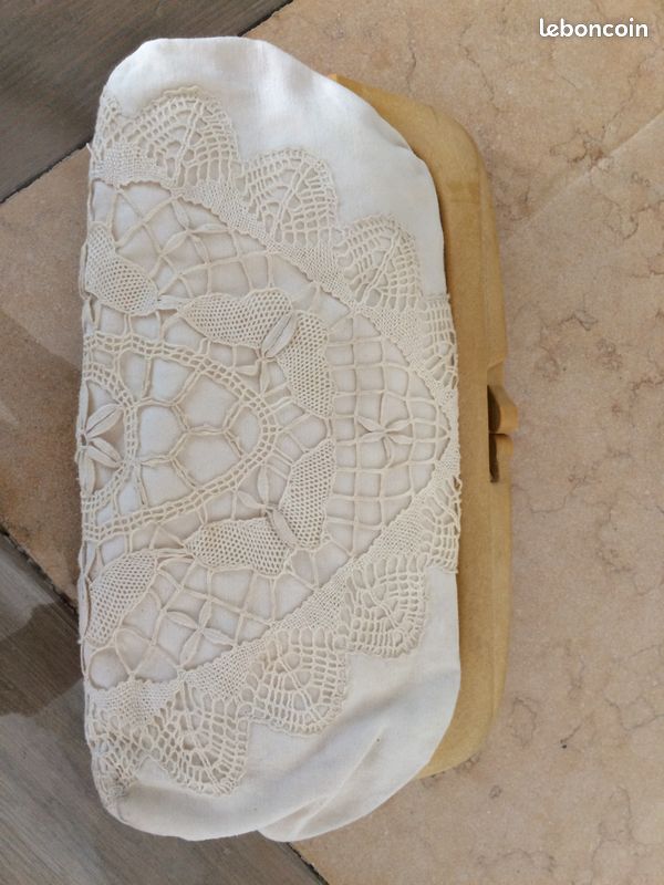 Sac pochette tissus coton et crochet dentelle (image 2)