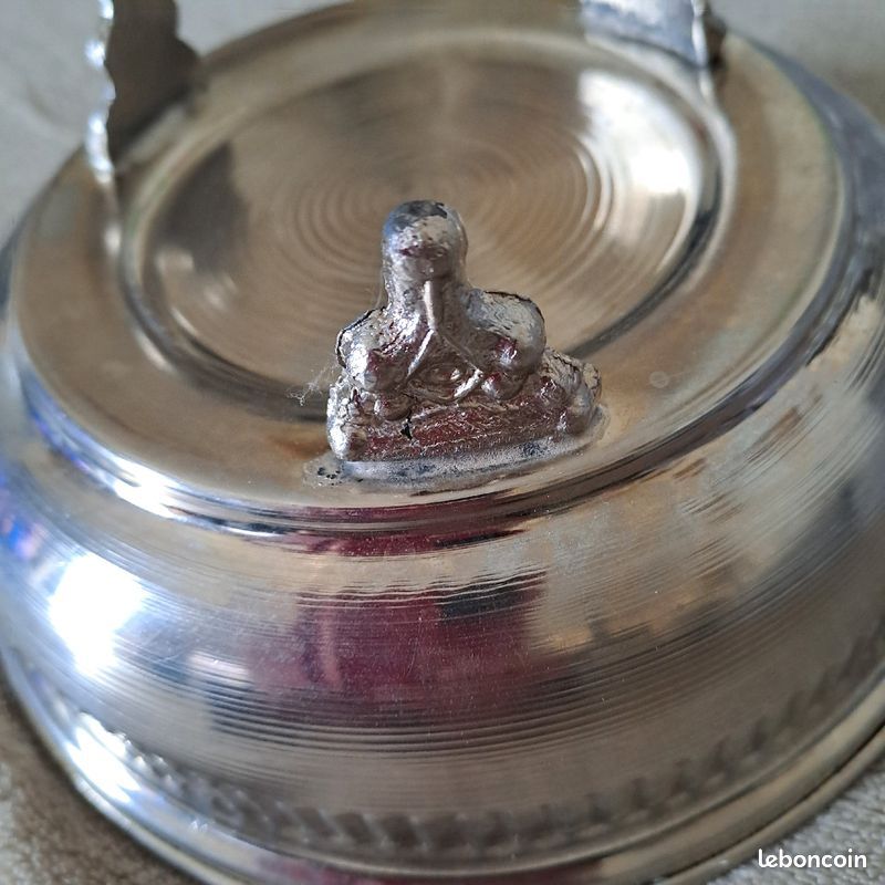 Ancien lave-mains marocain en métal argenté – vers 1960 (image 10)