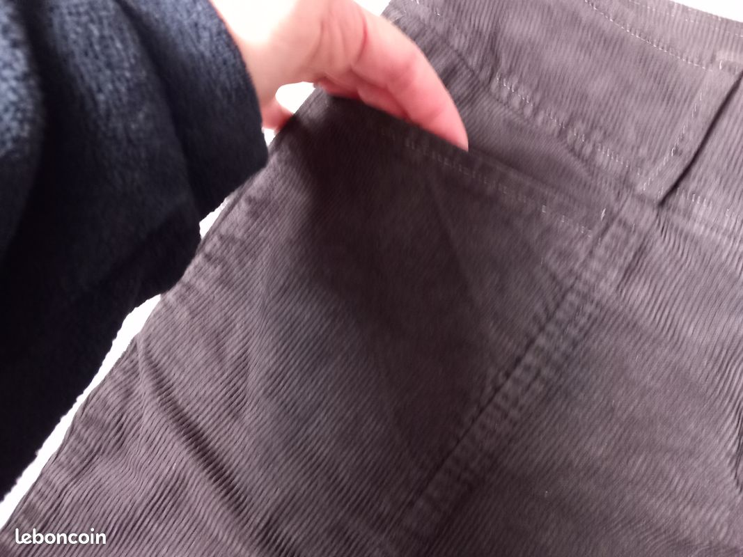Pantalon bootcut patelf velours noir (image 6)