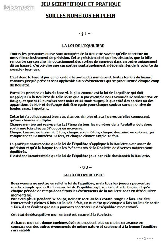 Méthode Roulette: Méthode YAKOWLEFF sur les Numéros Pleins (rare) (Casino) (image 2)