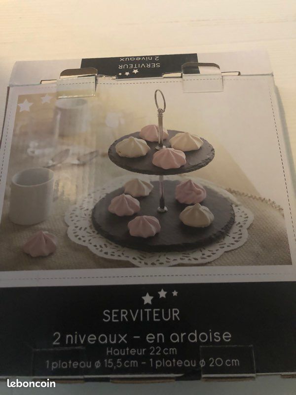 Serviteur 2 niveaux ardoise (image 1)