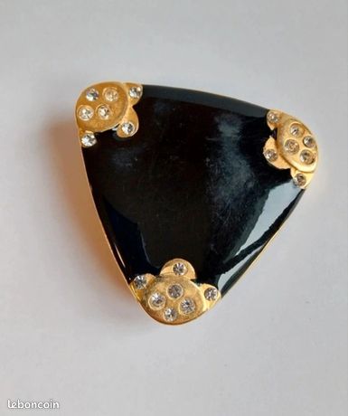Broche Vintage Pierre Cardin Années 50 - Finement Scintillante, Plaqué Or Rose, Cristaux