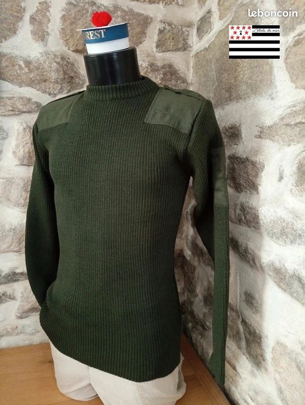 Pull jersey de la marine nationale, vert otan, taille M (96/100BL