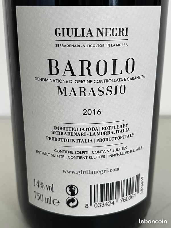 BAROLO DOCG MARASSIO 2016 de Giulia NEGRI (image 4)