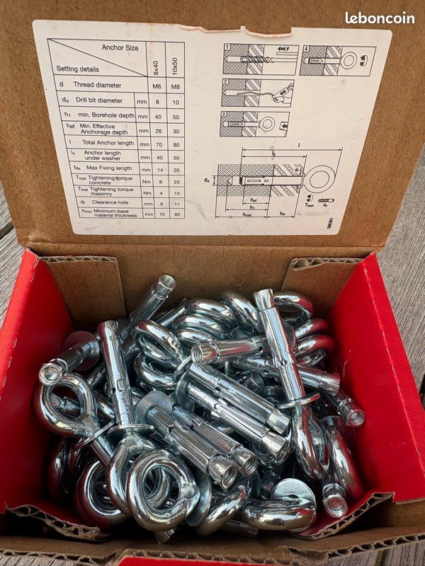 Chevilles à gaines d’expansion hilti (image 1)