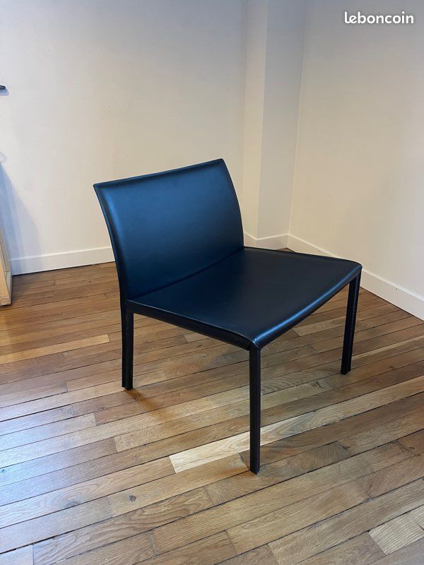 Fauteuil design cuir noir BO Concept (image 2)