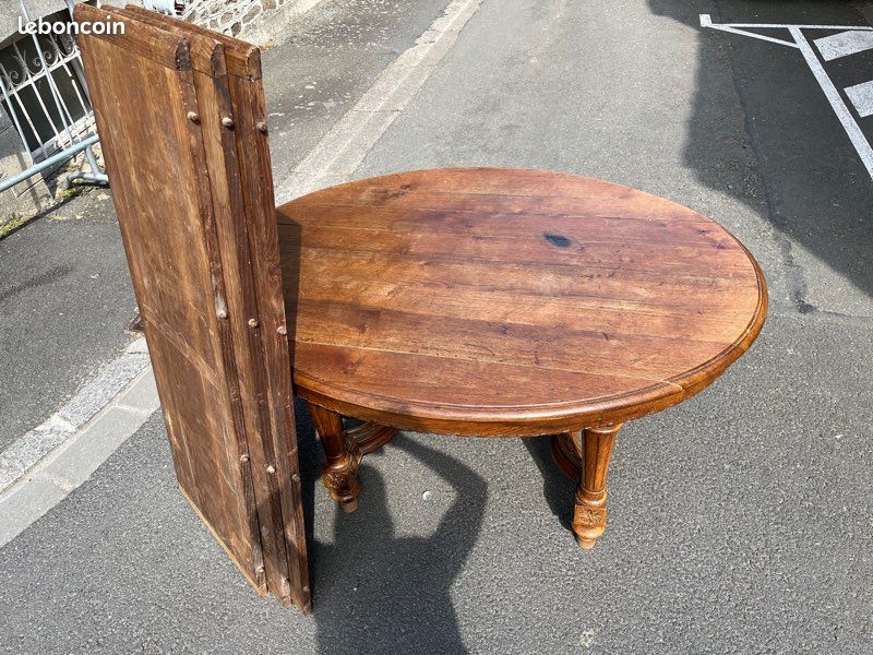 Grande table en bois avec 3 rallonges (image 7)