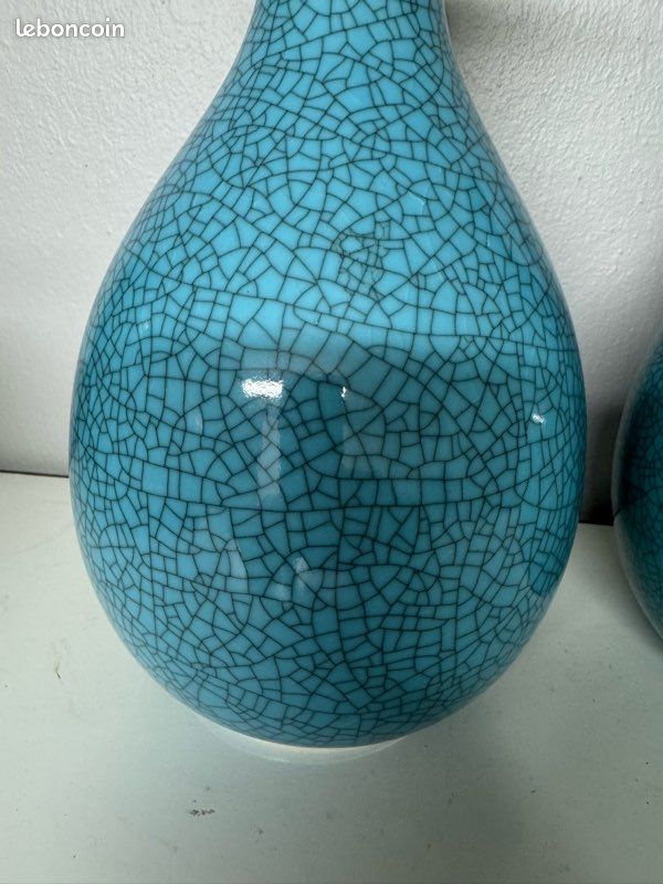 Vase en Faïence Craquelée de Nankin, Chine - XIXe