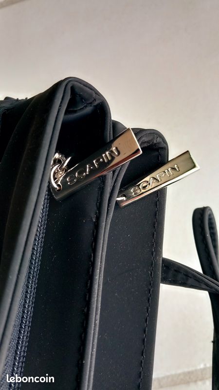 Sac à main international Scapin noir nylon TBE (image 11)
