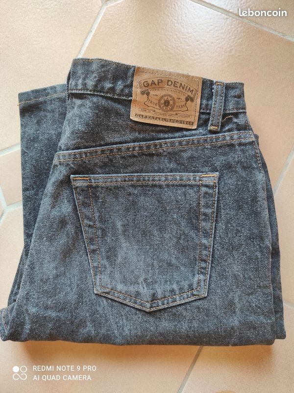 Jean gris Gap Denim loose fit 12 regular (image 1)