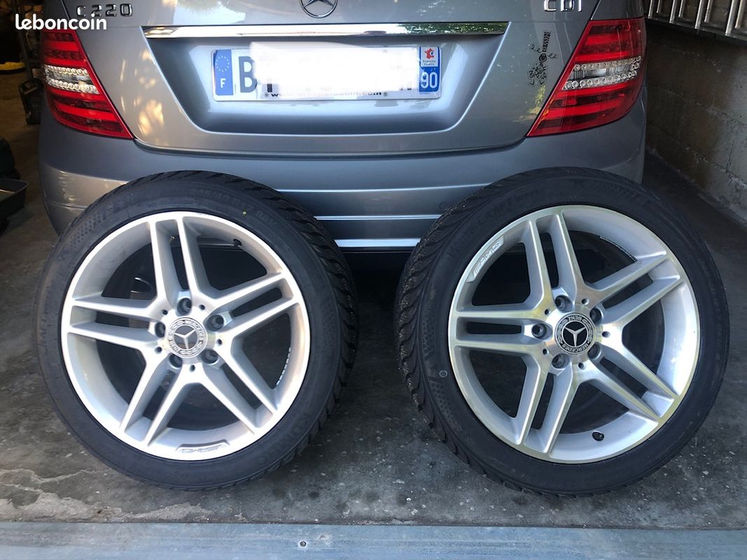 2 jantes AMG Mercedes Classe C W204 17" + pneus hiver neufs (image 1)