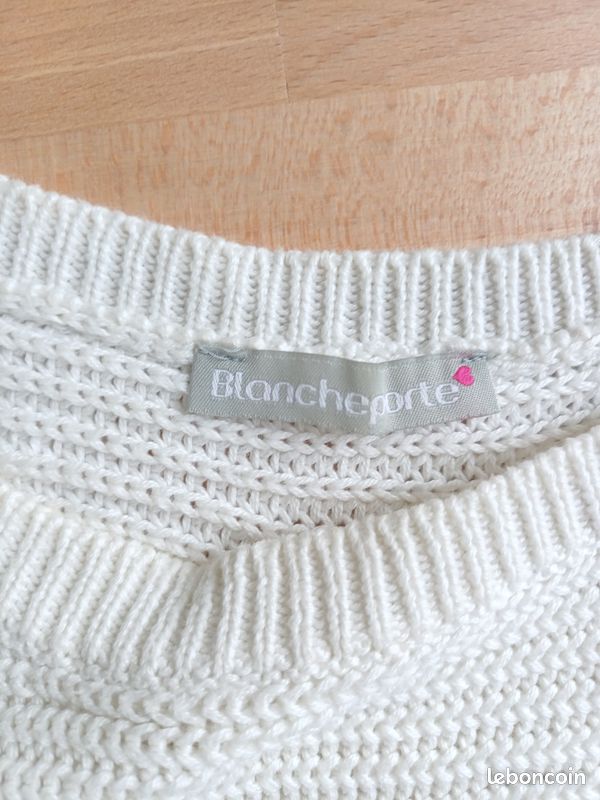 Pull sans manche blanc cassé (image 5)