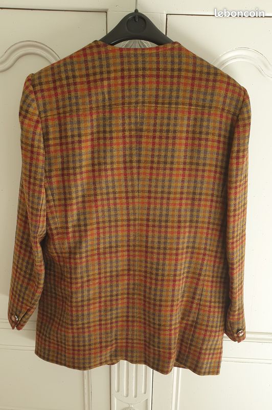 Veste Courte Spencer CAROLINE ROHMER En Tweed Laine Alpaga - Taille 44 - Vintage En Excellent état