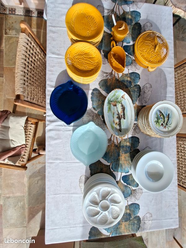 Lot assiette/plat/soupiere à poisson (image 1)