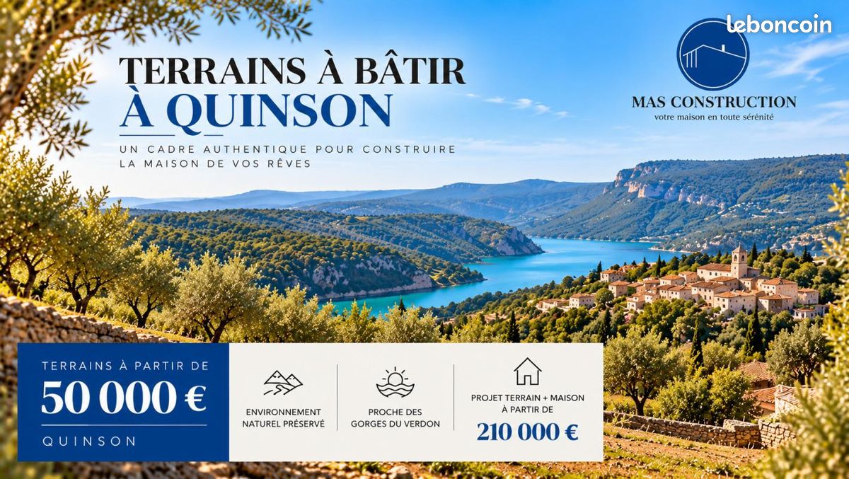 Terrain 980 m² · à Quinson · 50 000 €