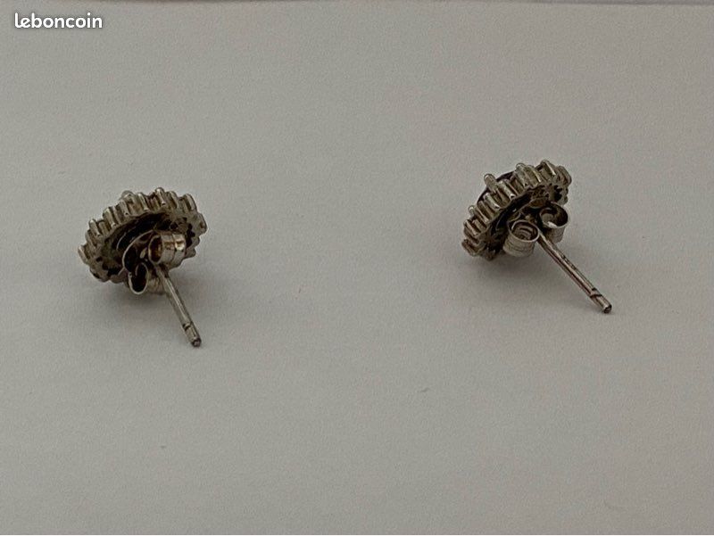 Boucles d’oreilles argent serties pierres naturelles - neuves (image 5)