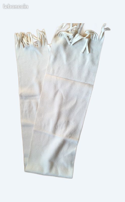 Écharpe avec franges neuve beige clair, crème (image 1)