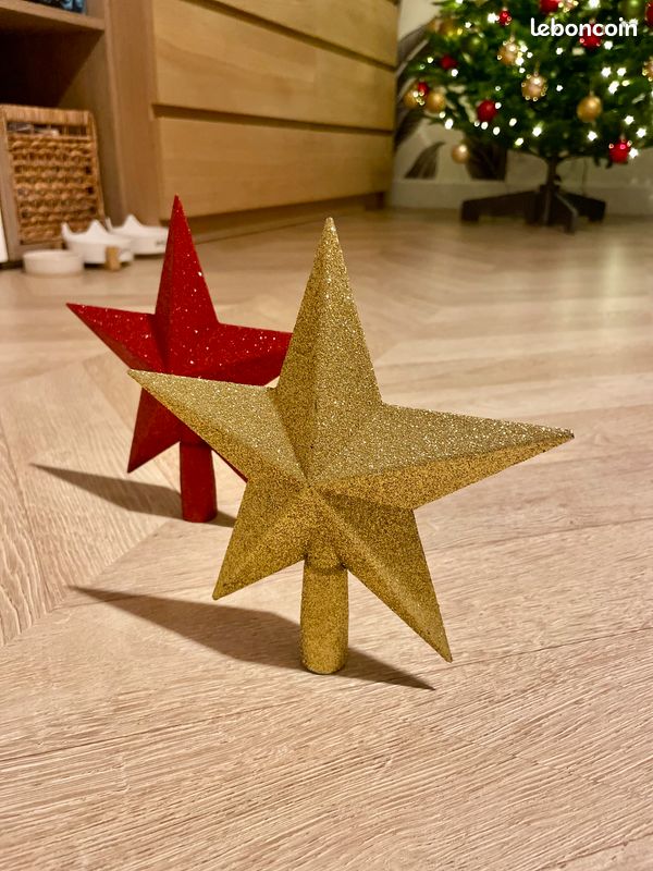 Sapin De Noël En Métal Doré Avec Boules En Verre Blanc Et Doré H37