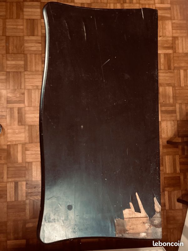 Table d'appoint en bois noir rétro (image 2)