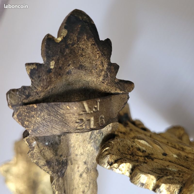 2 anciens crochets en bronze - portes manteaux - embrasses rideaux 1900 métal doré - embrasses rococo 19s - France