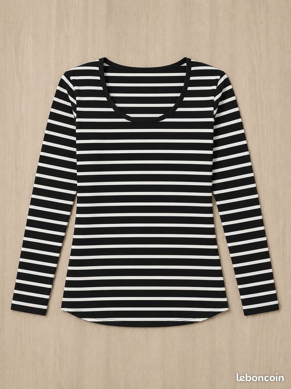 Blouse Esmara marinière noire blanche rayée taille 38 (image 2)